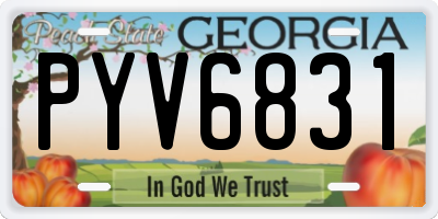 GA license plate PYV6831