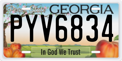 GA license plate PYV6834