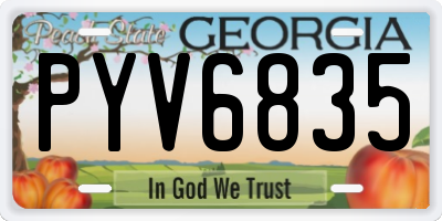 GA license plate PYV6835
