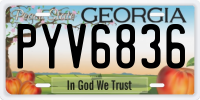 GA license plate PYV6836