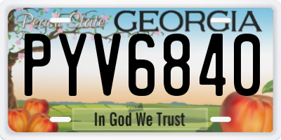 GA license plate PYV6840