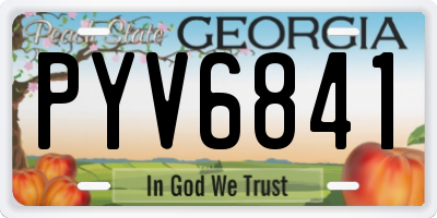 GA license plate PYV6841