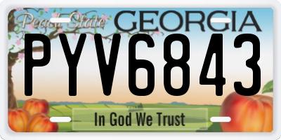 GA license plate PYV6843