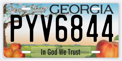 GA license plate PYV6844