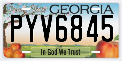 GA license plate PYV6845