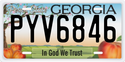 GA license plate PYV6846