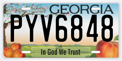 GA license plate PYV6848