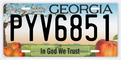 GA license plate PYV6851