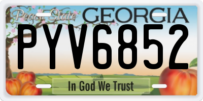 GA license plate PYV6852