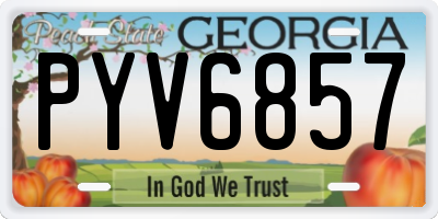 GA license plate PYV6857