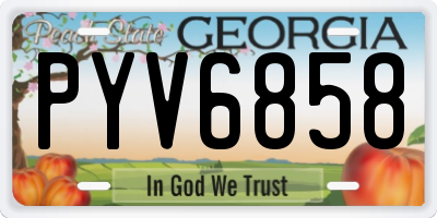 GA license plate PYV6858