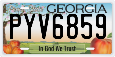GA license plate PYV6859