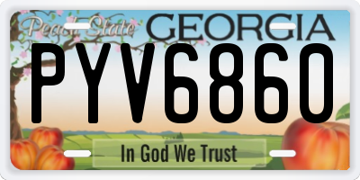 GA license plate PYV6860