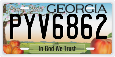 GA license plate PYV6862