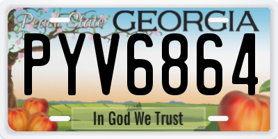 GA license plate PYV6864
