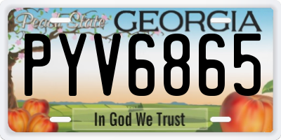 GA license plate PYV6865