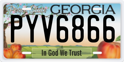 GA license plate PYV6866