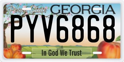 GA license plate PYV6868