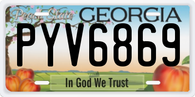GA license plate PYV6869