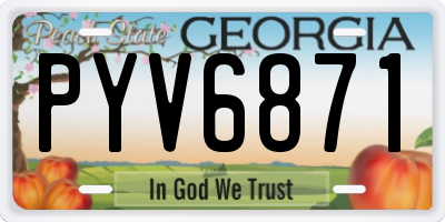 GA license plate PYV6871