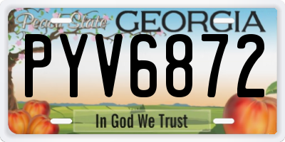 GA license plate PYV6872
