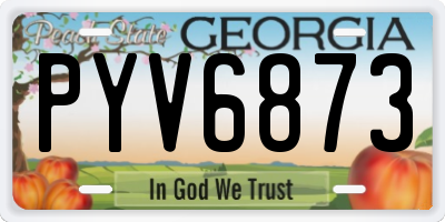 GA license plate PYV6873