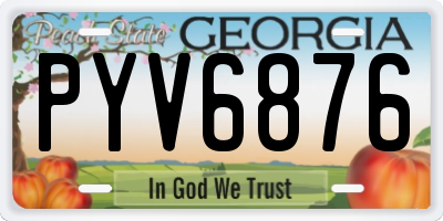 GA license plate PYV6876