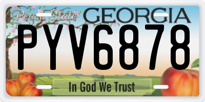 GA license plate PYV6878