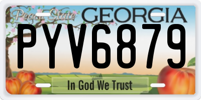 GA license plate PYV6879