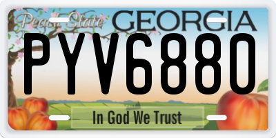 GA license plate PYV6880