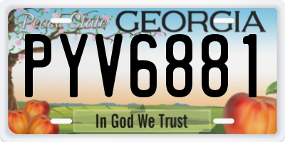 GA license plate PYV6881