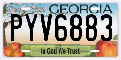 GA license plate PYV6883