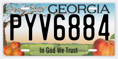 GA license plate PYV6884
