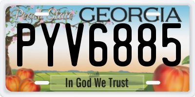 GA license plate PYV6885
