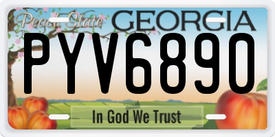 GA license plate PYV6890