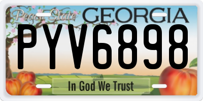 GA license plate PYV6898