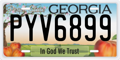 GA license plate PYV6899