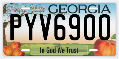 GA license plate PYV6900