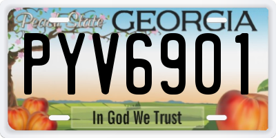GA license plate PYV6901