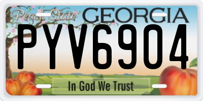GA license plate PYV6904