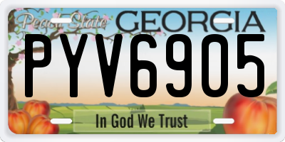 GA license plate PYV6905