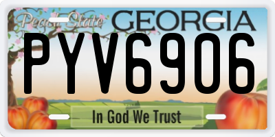GA license plate PYV6906