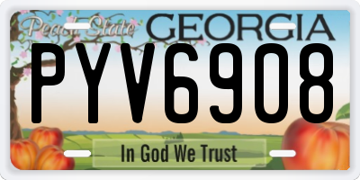 GA license plate PYV6908