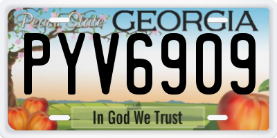 GA license plate PYV6909