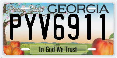 GA license plate PYV6911