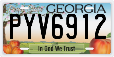 GA license plate PYV6912