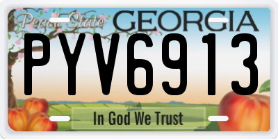 GA license plate PYV6913
