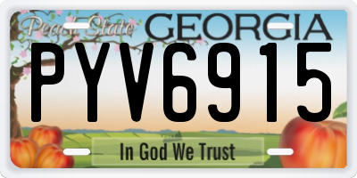 GA license plate PYV6915