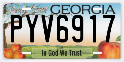 GA license plate PYV6917