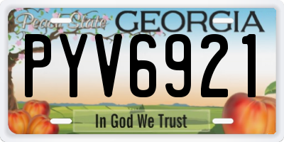 GA license plate PYV6921